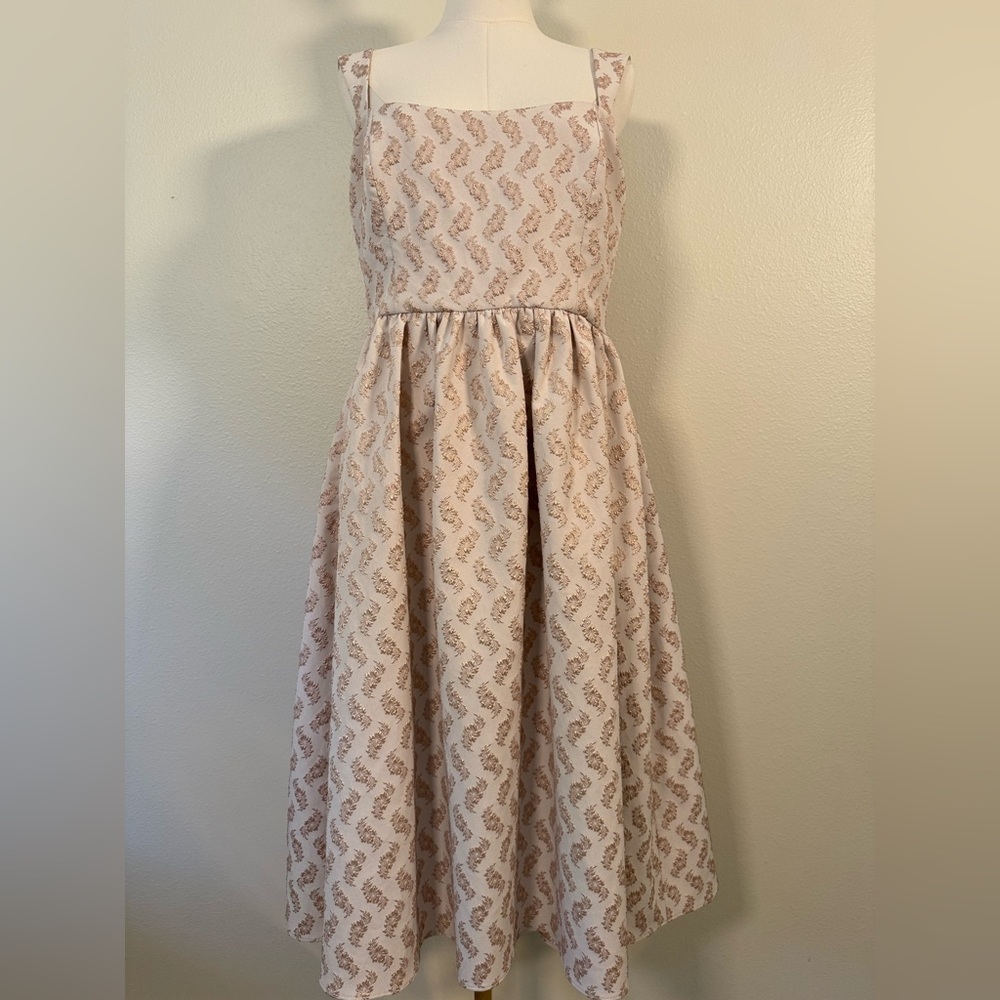 Sachin + Babi Beige and Blush Strapless Midi Dress - Picture 5 of 10